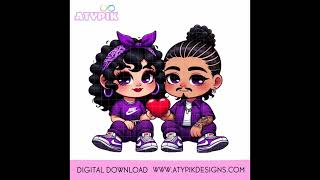 🌸 Mexican Cholo Chicano Couple  Art 🌸 Made by Atypik Designs 🌸 Digital download for DTF Sublimation
