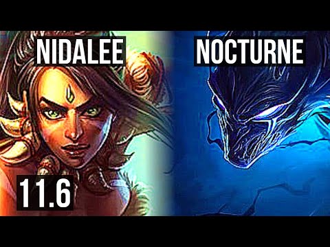 NIDALEE vs NOCTURNE (JUNGLE) | 11/1/5, Dominating | EUW Diamond | v11.6