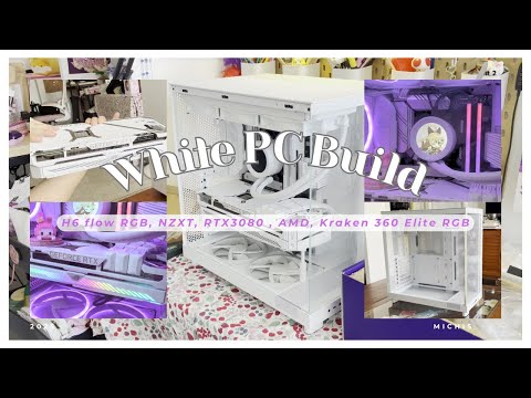 🤍  Building my dream white PC | H6 flow RGB, NZXT, RTX3080 , AMD, Kraken 360 Elite RGB 🤍