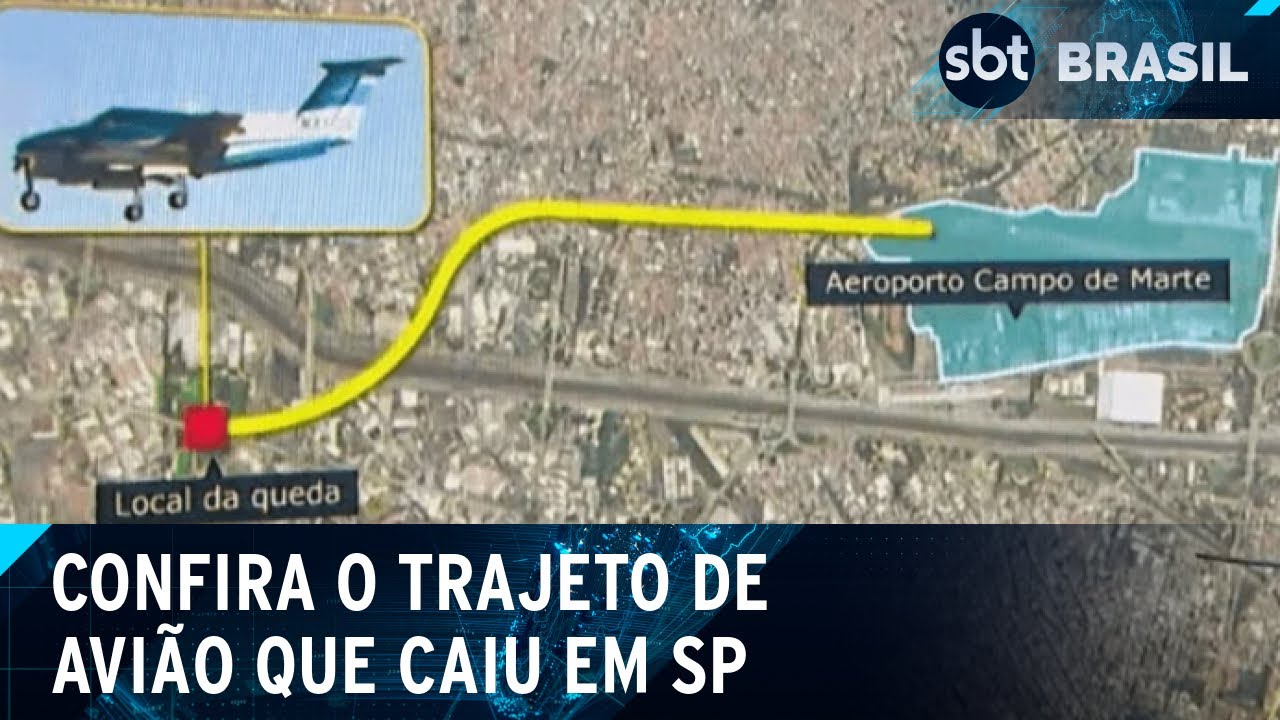 Avião caiu a cerca de 1 km do Terminal Barra Funda, em SP; veja trajeto | SBT Brasil (07/02/25)