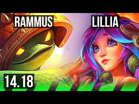 RAMMUS vs LILLIA (JGL) | 3/0/8, Rank 10 Rammus | NA Grandmaster | 14.18