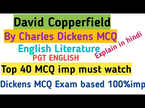 ।।David Copperfield by Charles Dickens।। MCQ English Literature PGT ENG JSSC Top 40 MCQ 100%imp