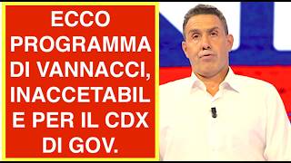 ECCO PROGRAMMA DI VANNACCI TOTALMENTE INACCETABILE PER IL CENTRODESTRA DI GOVERNO
