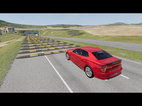Car vs 100 Speed Bumps – BeamNG.drive Crash Challenge