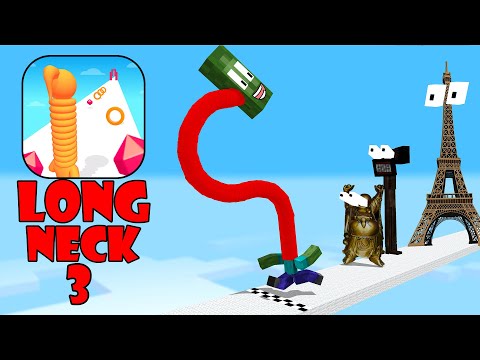 Monster School : LONG NECK RUN CHALLENGE 3 - Minecraft Animation
