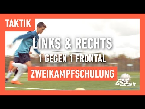 Fussballtraining: Links & Rechts - 1 gegen 1 frontal - Zweikampfschulung