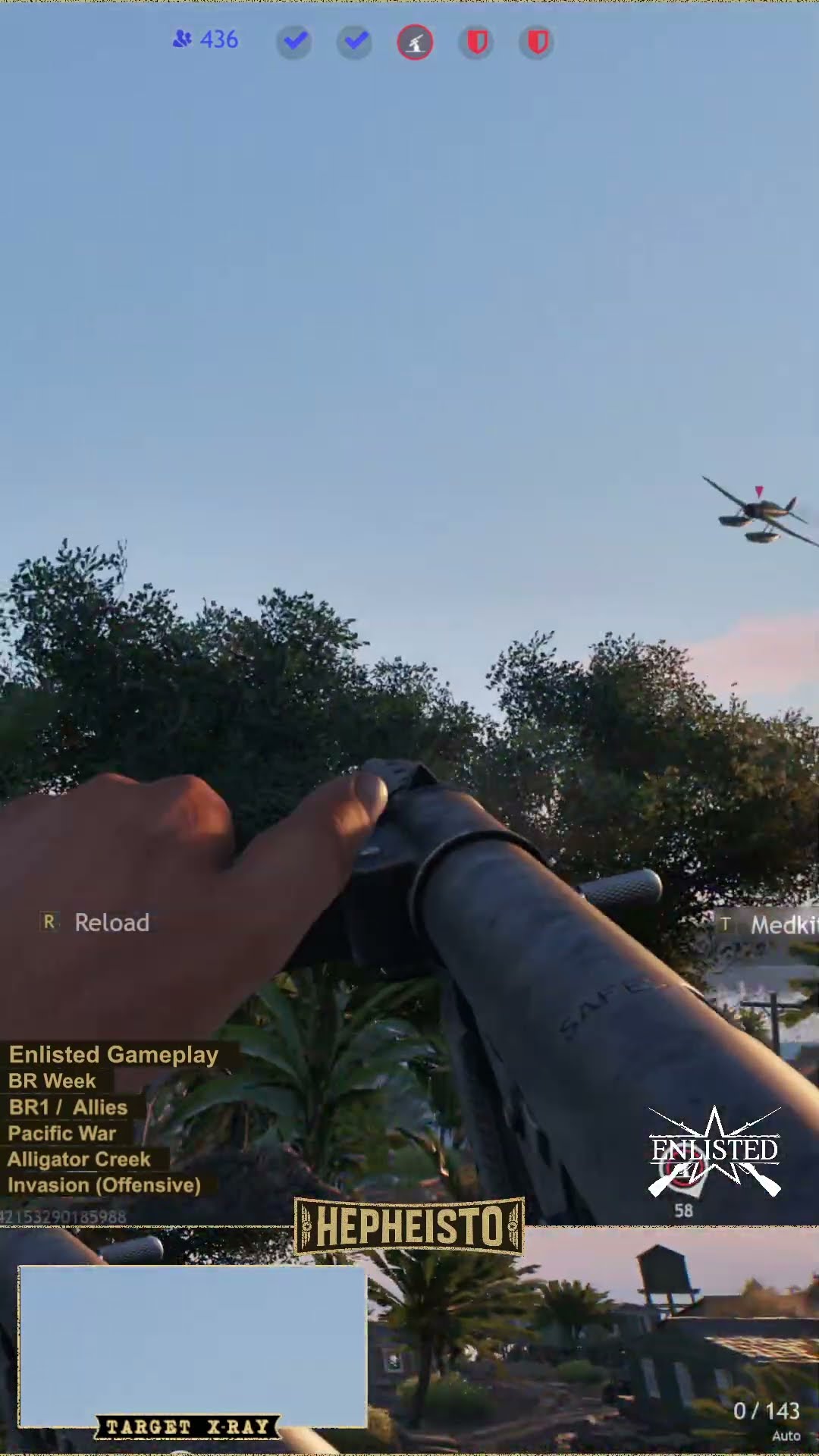 Assaulter eliminates Plane E13A1 with Austen Mk I from ground