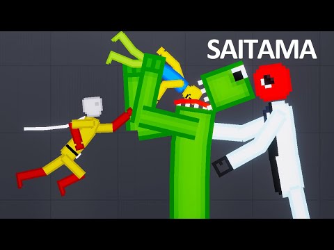 SAITAMA Vs Green and Red - Roblox Rainbow Friends - People Playground