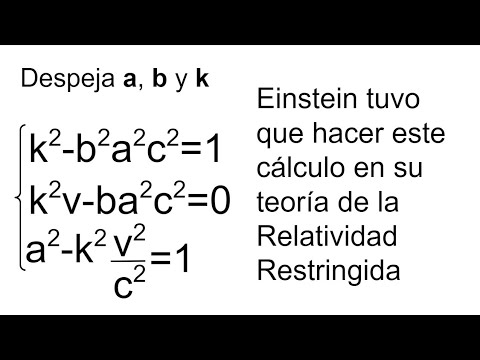 SISTEMA DE 3 ECUACIONES CON 3 INCÓGNITAS que aparece en la TRANSFORMACIÓN DE LORENTZ