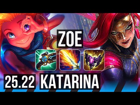 ZOE vs KATARINA (MID) | 16/1/7, Legendary | KR Master | 25.22
