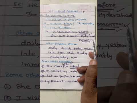 The adverb-2 : The Adverb of Time, examples of adverb of time