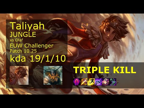 Taliyah Jungle vs Olaf - EUW Challenger 19/1/10 Patch 10.25 Gameplay