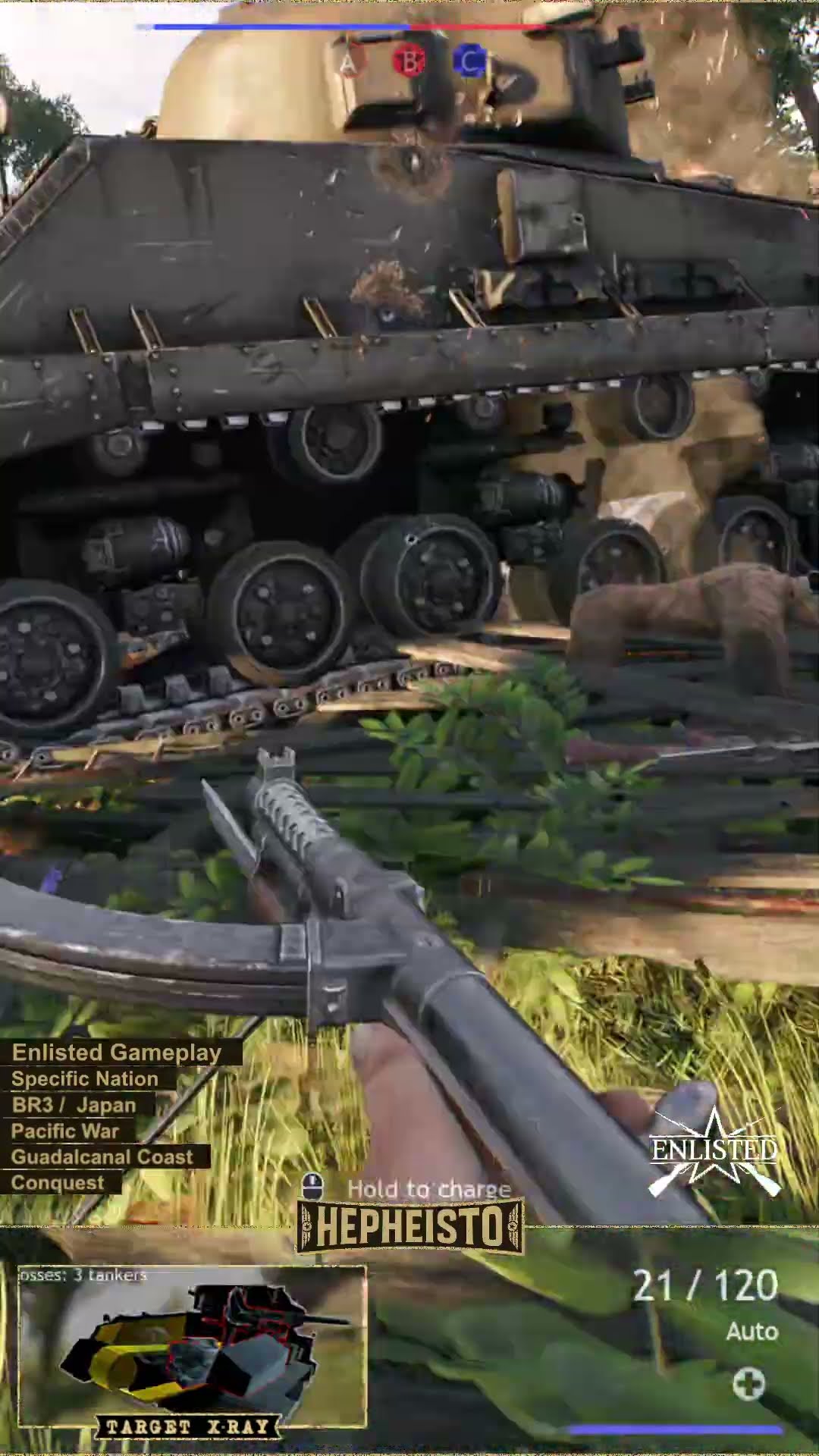 Paratrooper eliminates Tank M4A3 with Type 5 Rocket Launcher