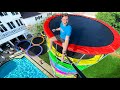 I Built the World's Tallest Trampoline Tower!!