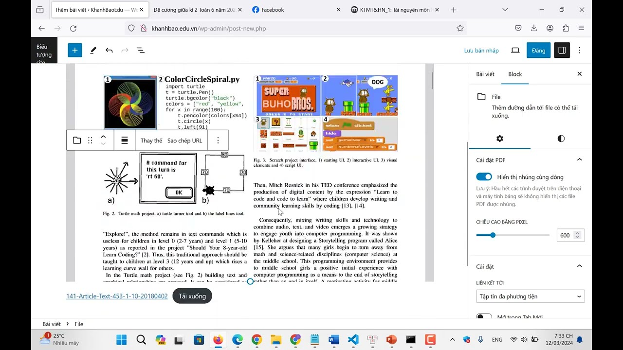 Wordpress thêm pdf viewer trong bài viết