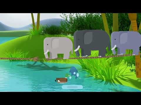 One Grey Elephant Balancing - children's nursery rhyme - counting song