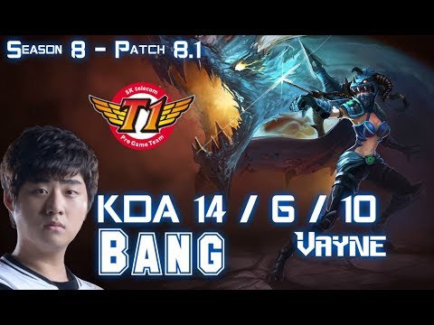 SKT T1 Bang VAYNE vs SIVIR ADC - Patch 8.1 KR Ranked