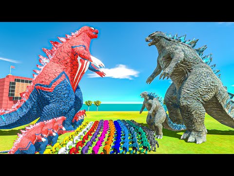 Spider Godzilla revolt battle with multicolor Huk vs Godzilla 2014