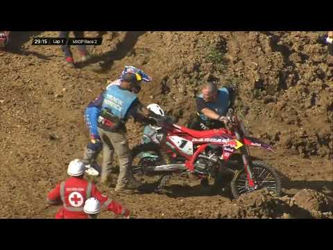 Crash at the start of MXGP Race 2 involving Jorge Prado! | MXGP of Italy 2024