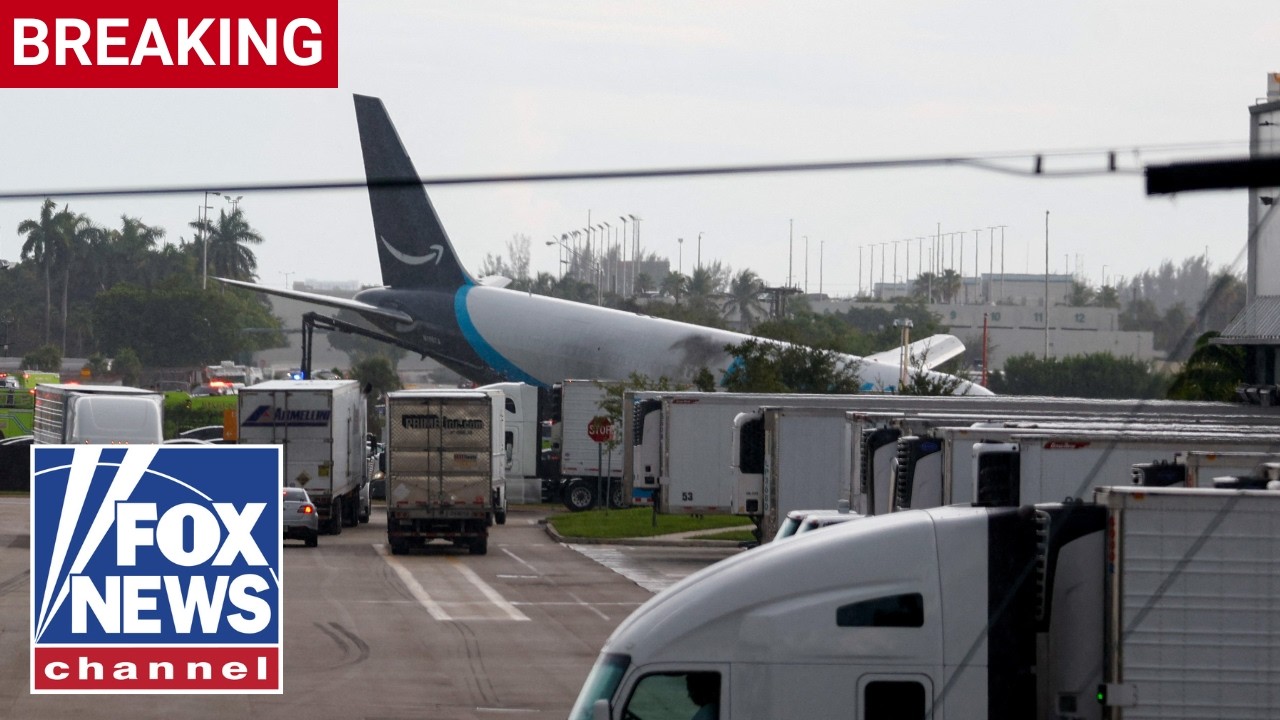 BREAKING: Amazon cargo jet overruns runway at Miami airport, STRIKES multiple vehicles