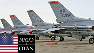 Download the video "U.S. Air Force, NATO. Powerful fighter jets during military exercises in the United Kingdom."