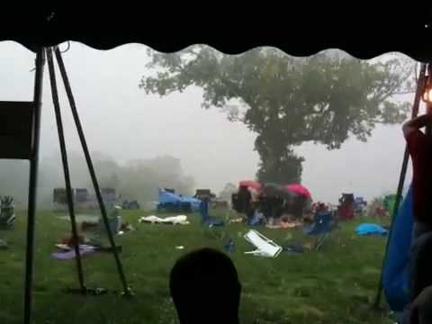 Crazy People Sitting Outside In Hail Storm