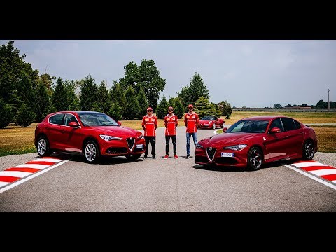 FERRARI RACING DRIVERS TAKE ALFA ROMEO GIULIA QUADRIFOGLIO ON TRACK