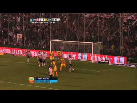 Gol de Bareyro. Unión 3 - Crucero 2. Fecha 12. Primera División 2015. FPT.