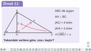 Eğitim Vadisi TYT Geometri 8.Föy Dik Üçgende Dar Açıların Trigonometrik Oranları Konu Anlatım Videoları