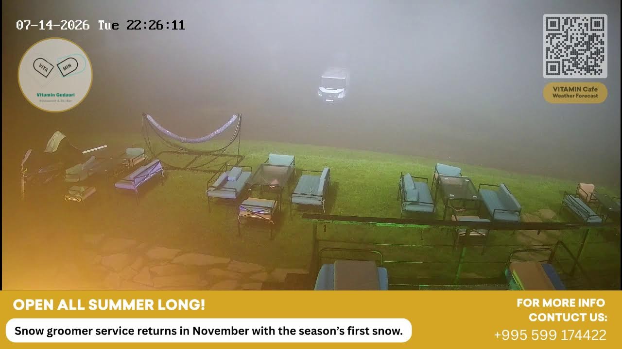 Live webcam view of Terraza del Café Vitamin en Gudauri