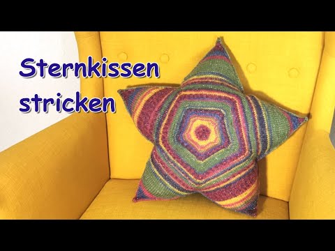 Sternkissen stricken | Sternkissen stricken aus Sockenwolle