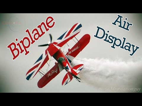 CRAZY PILOT! 'Pitts S2S' Muscle Biplane Air Display (G-EWIZ) - RAF Cosford Airshow 2015!