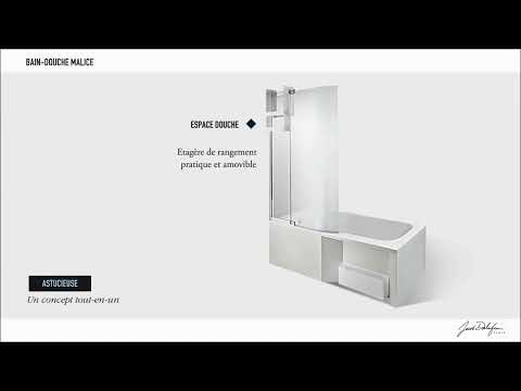 Baignoire bain douche 160x85cm avec pieds réglables et vidage - Malice JACOB DELAFON