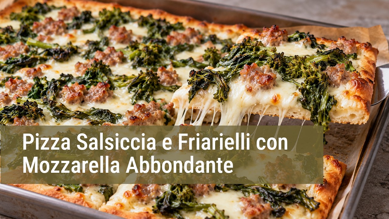 Anteprima video di Pizza Salsiccia e Friarielli Fatta in Casa | Ricetta Bianca con Mozzarella Abbondante