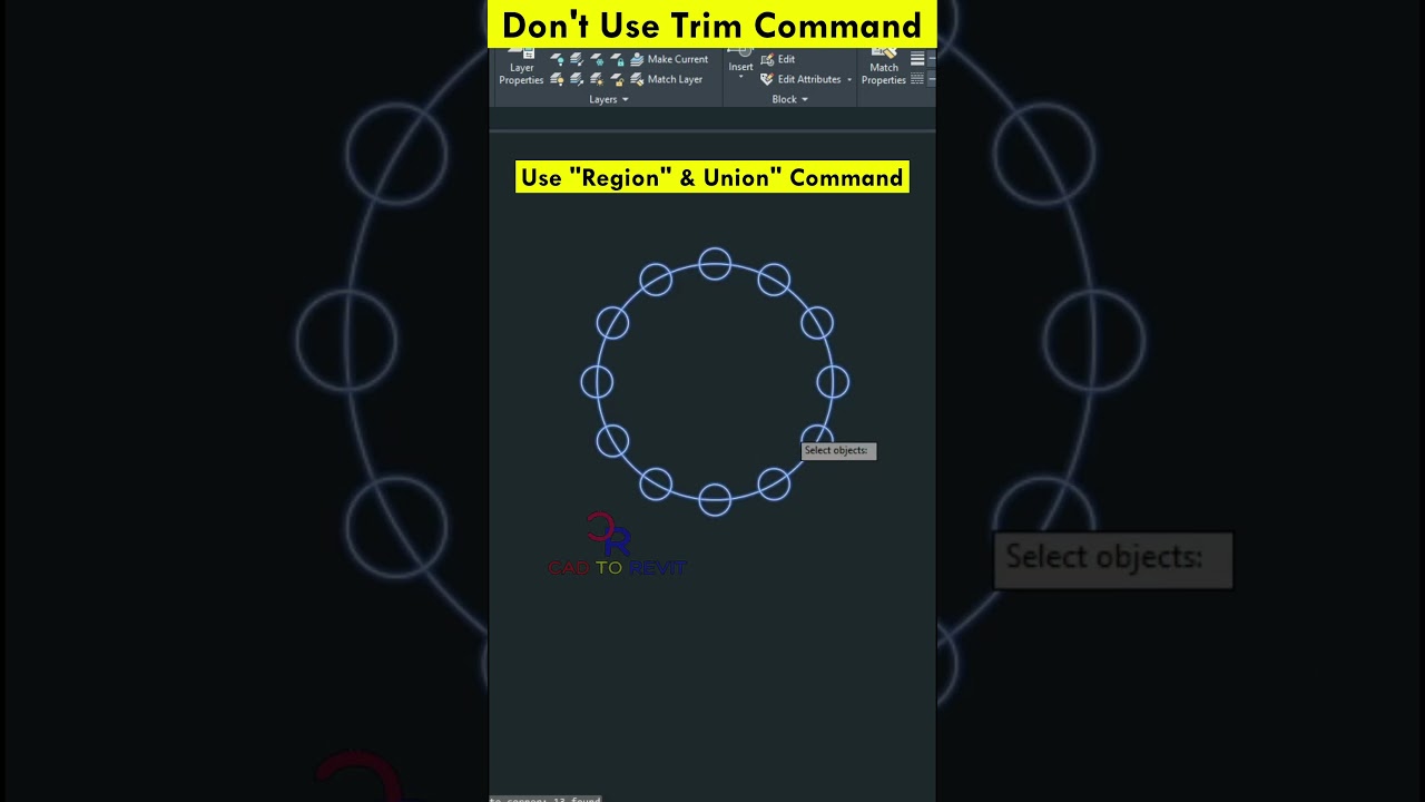 Region Command | Union Command in AutoCAD #shorts #autocad