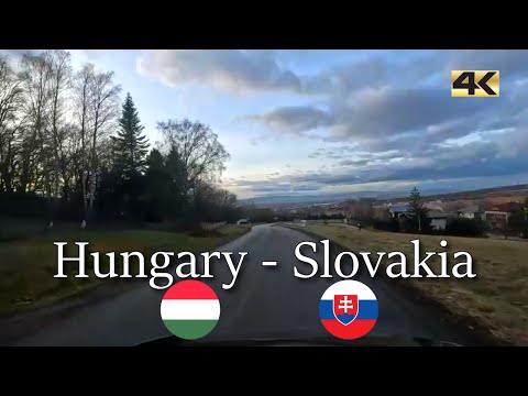 Driving in the evening from Hungary (Sátoraljaújhely) to Slovakia (Košice) | winter 2024 | 4K
