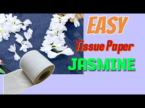 How to make Jasmine flowers from Tissue Paper/Artificial Jasmine flowers/DIY 