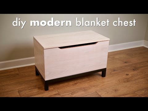 DIY Modern Blanket Chest or Toy Box // How To Build - Woodworking