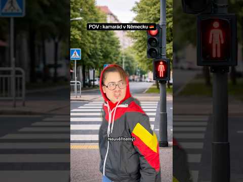 V Německu nepřecházej na červenou!😳🇩🇪 #humor #germany #friends #shortsvideo