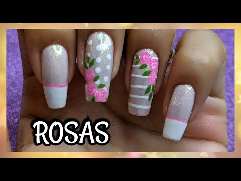 DECORACIÓN DE UÑAS ROSAS VINTAGE | ROSES NAILART ♥ NailArt By Andy