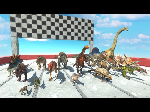 STAIR WELL SPEED RACE ALL DINOSAURS FUNNY - Animal Revolt Battle Simulator