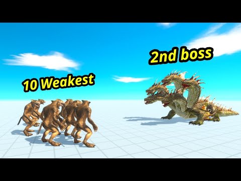 10 Weakest unit faction vs their miniboss animal revolt battle simulator