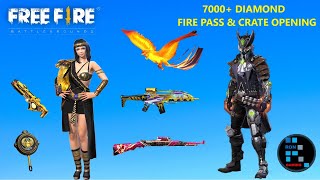 GARENA FREE FIRE | 7000+ DIAMOND CRATE OPENING FIRE PASS,FLAME FIST,FIRE FALCON SKIN &amp; MORE