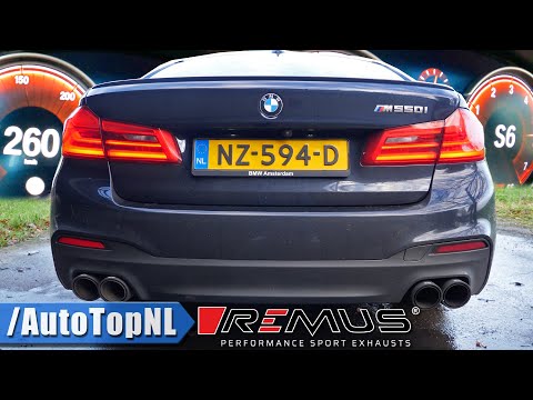 BMW M550i xDrive *LOUD REMUS EXHAUST* 0-260KMH Acceleration by AutoTopNL