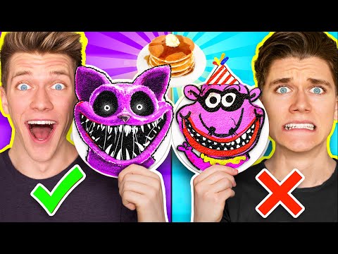 Level 1 - 100 PANCAKE ART CHALLENGE!! How To Make Poppy Playtime Catnap vs Roblox Emoji Animation
