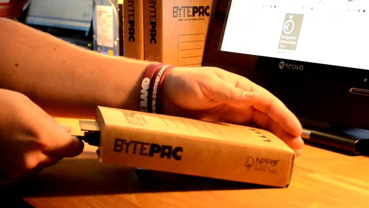 BytePac - The new kind of external hard drive - good for you, your data and the environment - YouTube