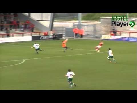 Lewis Alessandra scores for Morecambe against Argyle