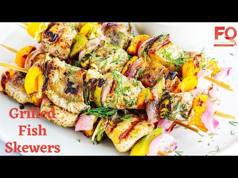 Pan Grilled Fish Skewers | How to make Grilled Fish on Stovetop | Flavor Quotient