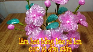 Làm bông bằng bao nilon cực kì đơn giản