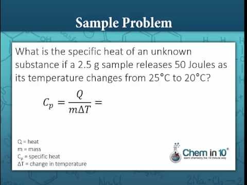 Specific Heat Sample Problem | Chem in 10 Online Chemistry Tutoring